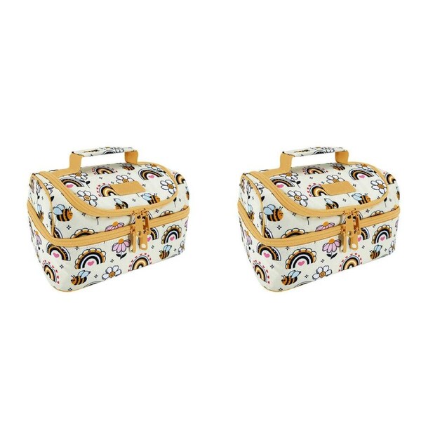 2PK Sachi Style 235 Insulated Double Decker Lunch Bag 25.5x17x14cm Busy Bees