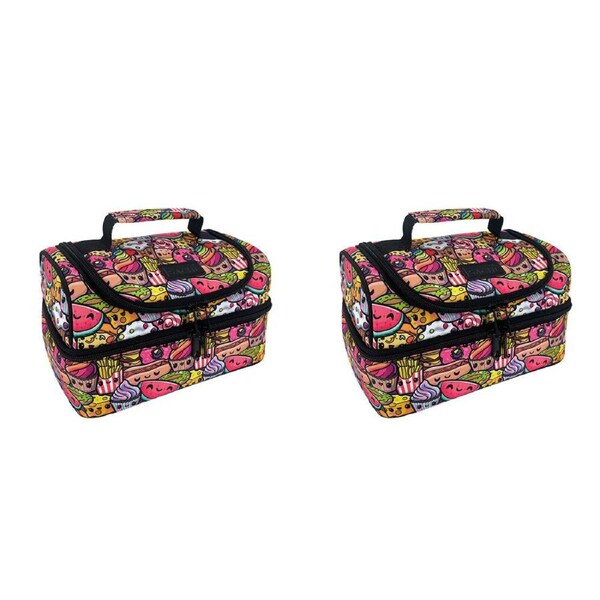 2PK Sachi Style 235 Insulated Double Decker Lunch Bag 25.5x17x14cm Squishies