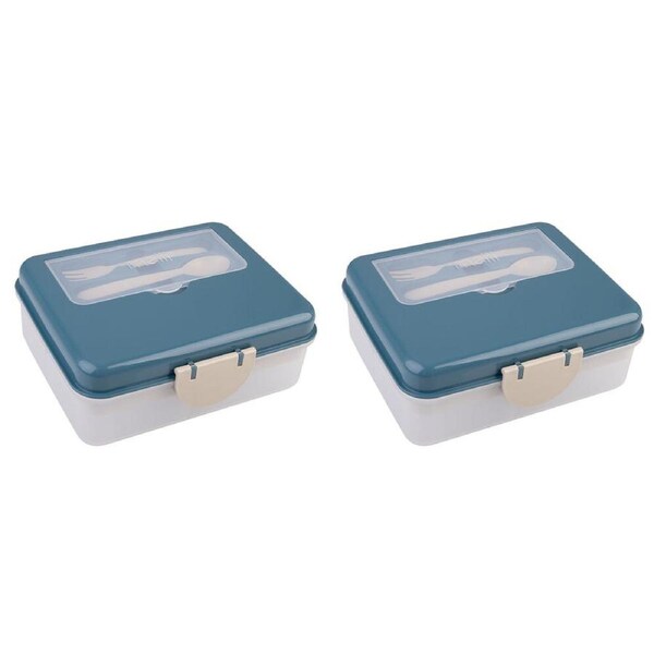 2PK Melii Luxe 2-Tier Bento Box Food Container w/ 6 Compartments Boys 3y+