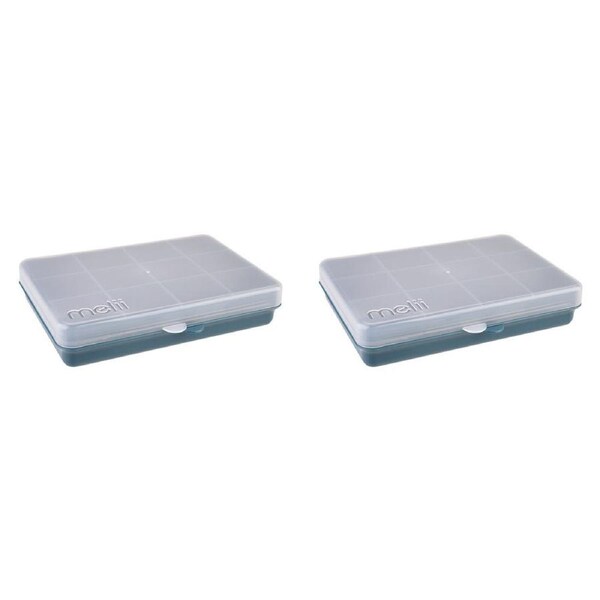 2PK Melii Luxe Snackle Box Food Storage Container w/ 12 Compartments Blue 3y+