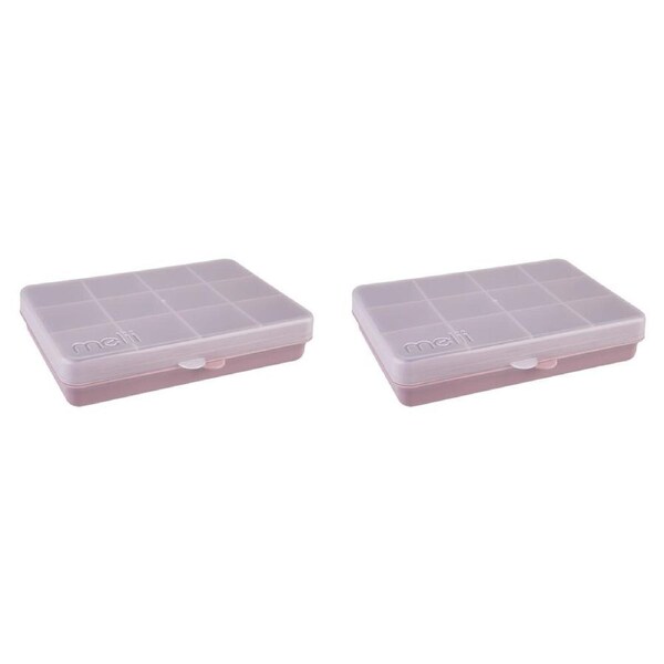2PK Melii Luxe Snackle Box Food Storage Container w/ 12 Compartments Ivory 3y+