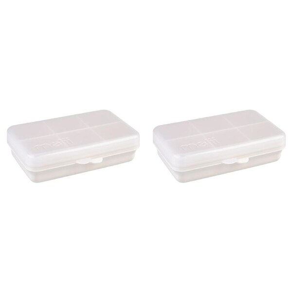 2PK Melii Luxe Snackle Box Food Storage Container w/ 6 Compartments Mini Ivory