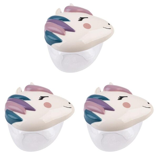 3PK Melii Luxe 3D Animal Leak-Proof Snack Container Lunch Box 232ml Unicorn