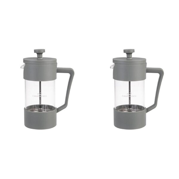 2PK Casabarista Oslo Accent Stainless Steel Coffee Plunger 3 Cup 350ml Eucalypt