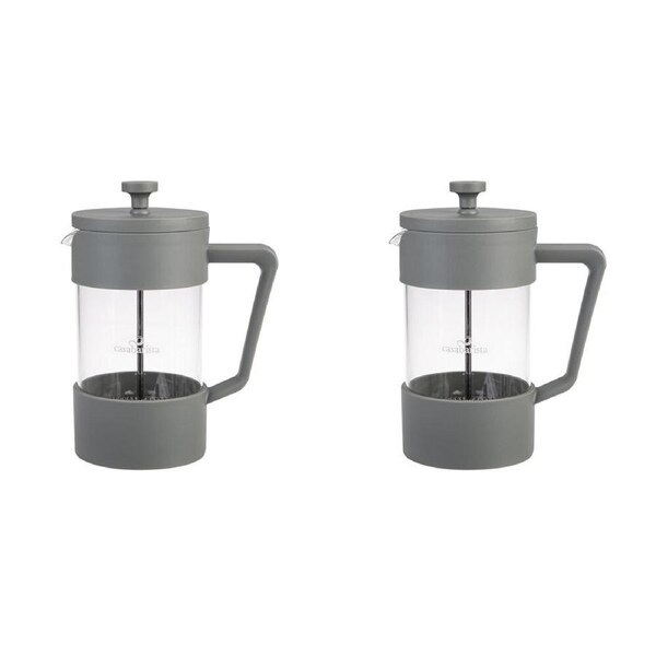 2PK Casabarista Oslo Accent Stainless Steel Coffee Plunger 5 Cup 600ml Eucalypt
