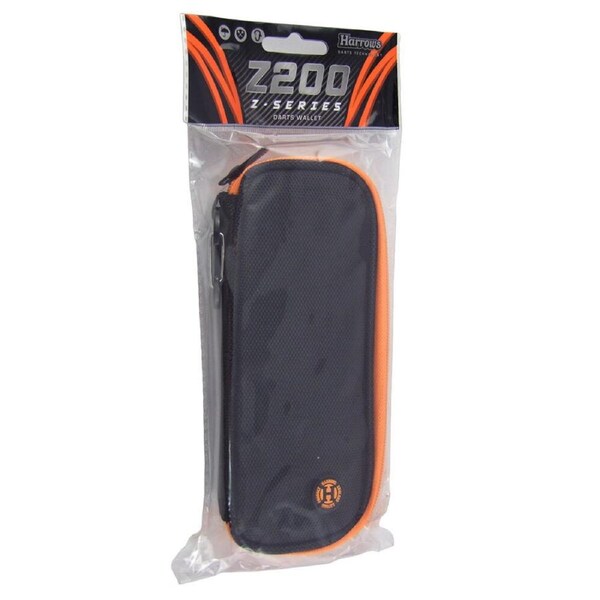 Harrows Z200 Darts Wallet Case Secure Storage Pocket 19x8.5cm Black/Orange