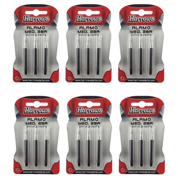 6x 3pc Harrows Alamo Dart Flights Shafts Sports Accessory 2BA Medium Black