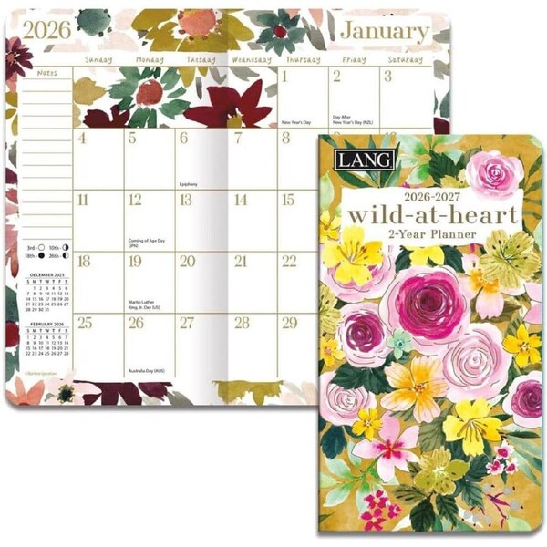 2026-2027 2-Year Planner LANG Wild-At-Heart by Barbra Ignatiev, Pocket Month to View 26991071102