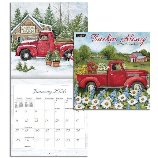 2026 Calendar LANG Truckin' Along by Susan Winget, Mini Wall 26991079273