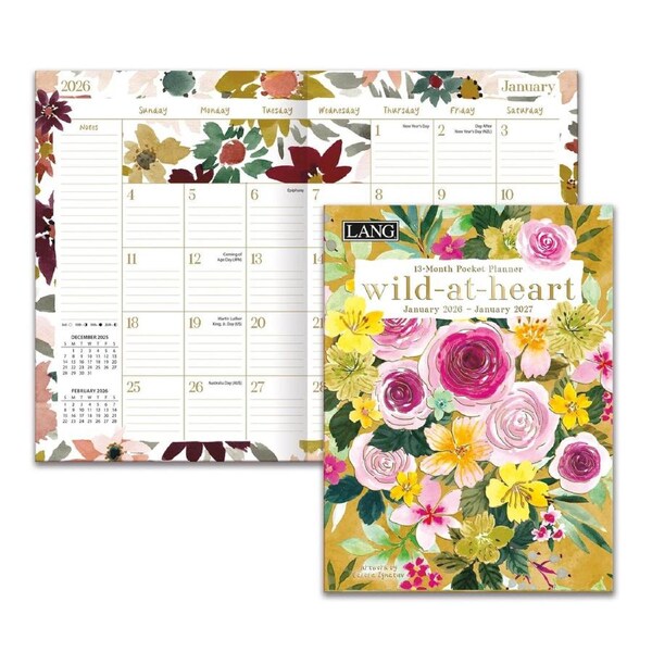 2026 13-Month Planner LANG Wild-At-Heart by Barbra Ignatiev, Pocket Month to View 26991003188