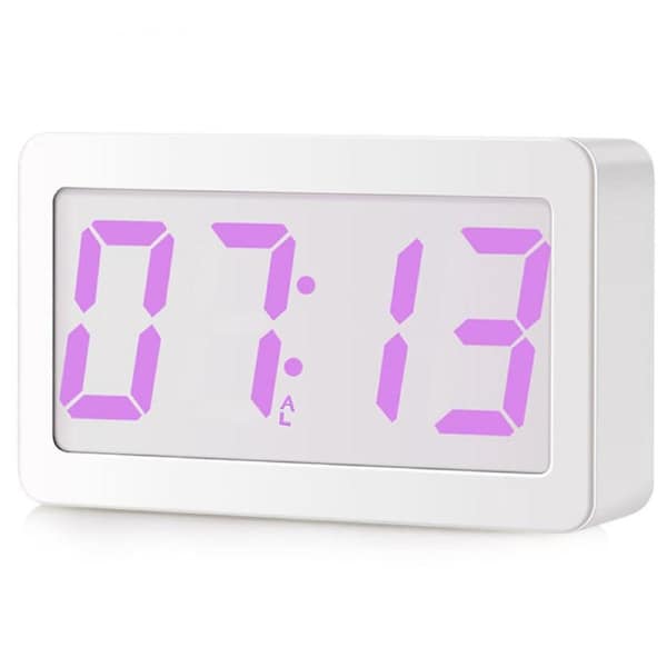 TODO Digital Alarm Clock 115 Colour LED Display 3 Alarms USB Power - White