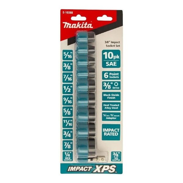 Makita Impact Xps 3/8 Sae Imperial Socket Set (Pack Of 10)