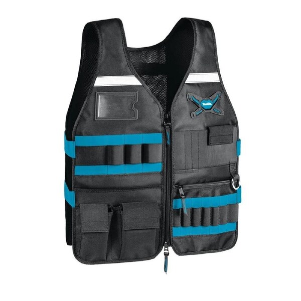 Makita Work Vest Adjustable Pockets Tool Bag, ”Žblack/Blue