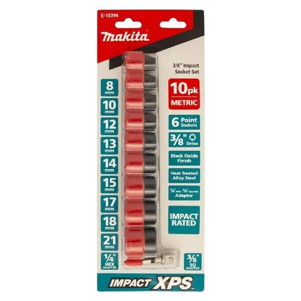 Makita Impact Xps 3/8 Metric Socket Set (Pack Of 10)