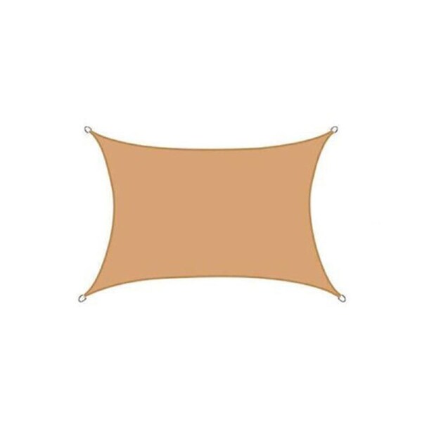 Extra Heavy Duty Sun Shade Sail Outdoor Waterproof Canopy Awning Shade Cloth - Sand UV Block and Waterproof 2 x 4m