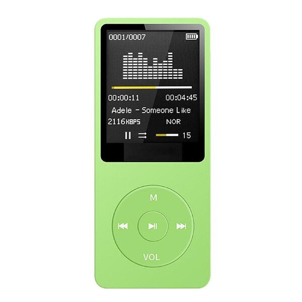 MP3 Player Lossless Music Audio Player Portable Rechargeable Adapter with Screen Green