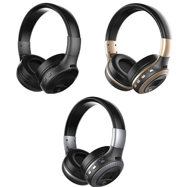 Bluetooth Wireless Headphones Over Ear Headset Earphones Noise Cancelling Gift Black and Silver