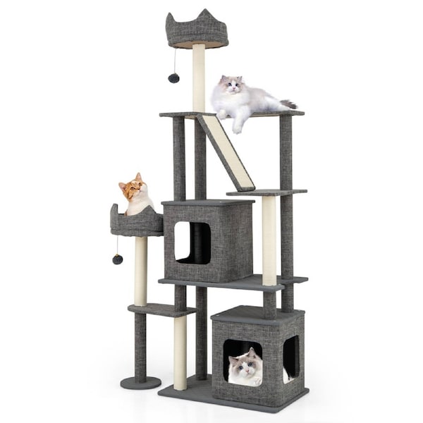 P&P 1.8 M Cat Tree, Multi-Level Large Cat Tower W/ Scratching Posts & Board & Ladder