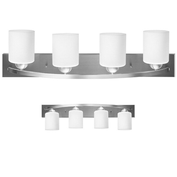 P&P 4 Light Glass Wall Sconce Modern Pendant Lampshade Fixture Vanity Metal