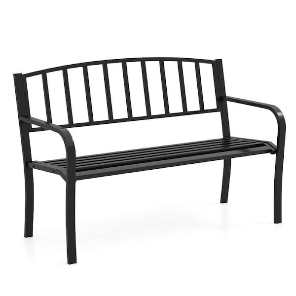 P&P 300 Kg 2-3-Person Outdoor Bench 127Cm Garden Bench W/ Slatted Backrest For Porch