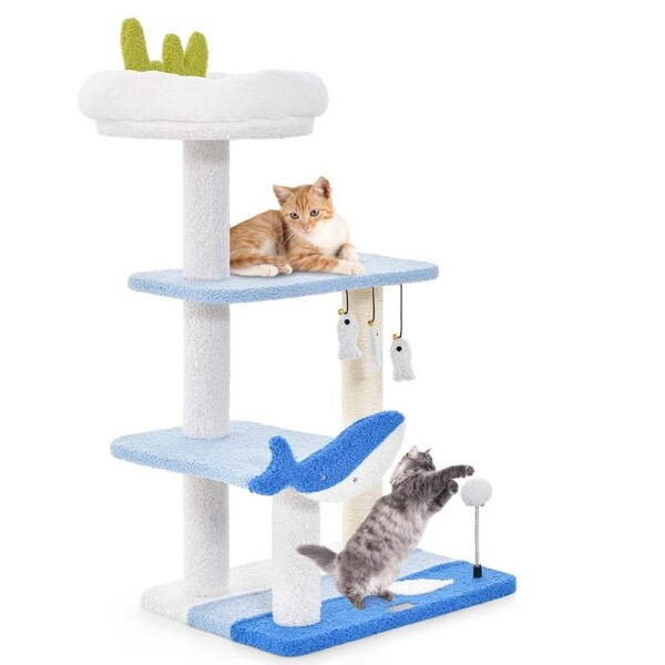 P&P Cat Tree Tower Multi-Level Pet Condon House Bed Sisal Scratcher Posts Furniture