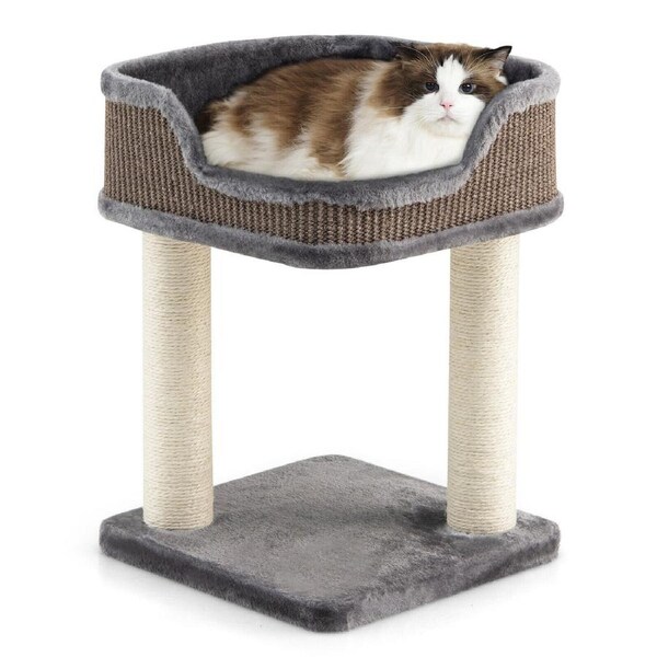P&P Cat Tree Multi-Level Cat Tower W/ Scratching Posts & Large Plush Perch