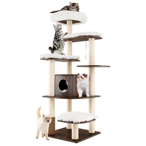 P&P Cat Tree Tower Pet Condon House Bed Sisal Scratching Post Furniture