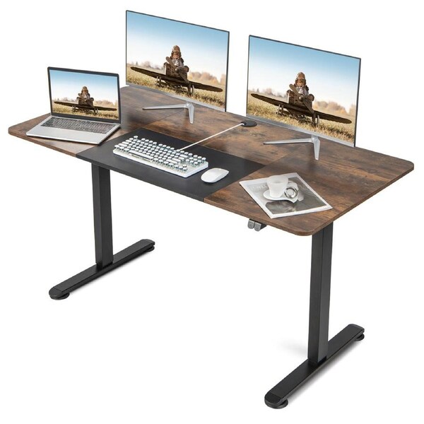 P&P Electric Height Adjustable Standing Desk Sit To Stand Computer Workstation