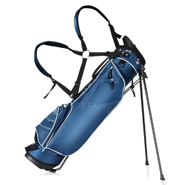P&P Golf Stand Cart Bag Club W/4 Way Divider Carry Organizer Pockets Storage Blue