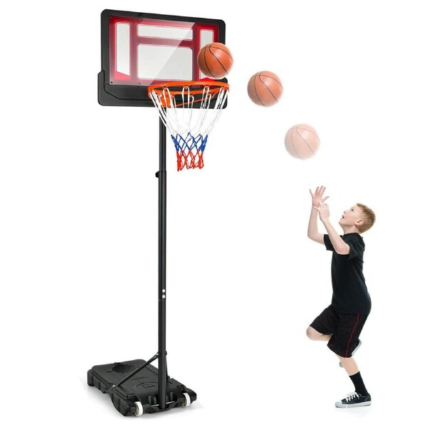 P&P Kids Basketball Hoop Portable Backboard System Adjustable Height Net Ring Sports