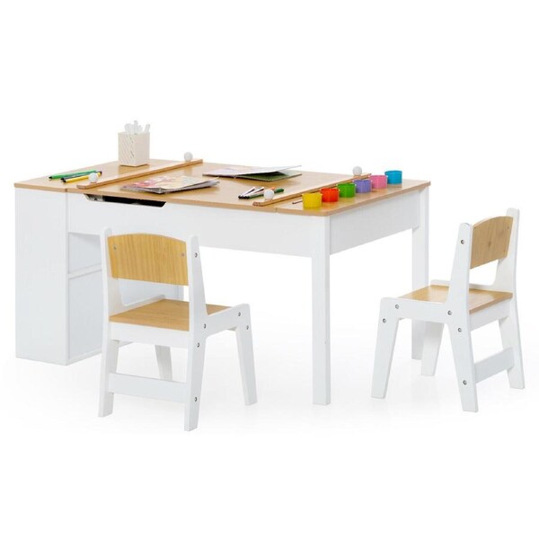 P&P Multi-Functional Kids Art Table & Chair Set 2 In 1 Toddler Craft Writing Desk