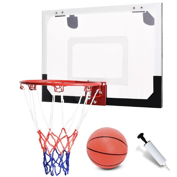 P&P Over-The-Door Mini Basketball Hoop W/Basketball Hand Pump & 2 Nets Indoor Sports