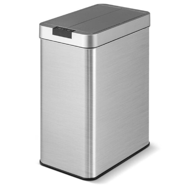 P&P Slim Kitchen Trash Can With Wing Lids For Narrow Spaces