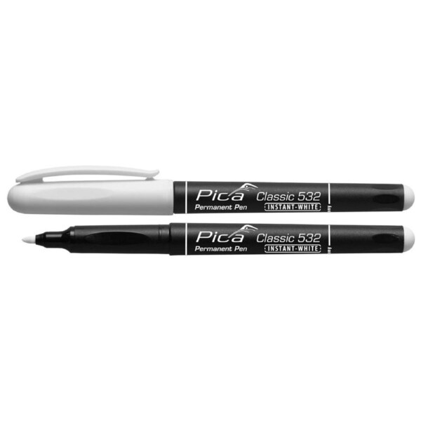 P&P Pica 532/52 - White Permanent Marker, Fine Tip.