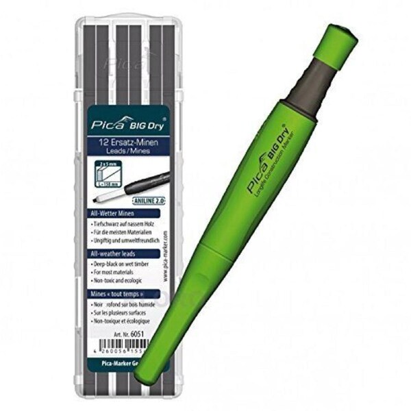 P&P Pica-Big Dryâ® 1 X Marker + 12 Refills 10H Graphite 6055 Concrete / Stone