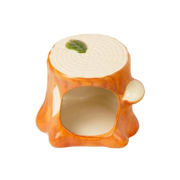P&P Ceramic Hamster House Nest Bed Stump Shape Cage Habitat For Small Animal Pets Au