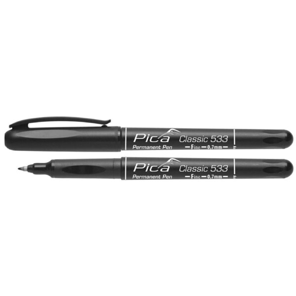 P&P Pica Classic Fine Tip Permanent Marker, Black