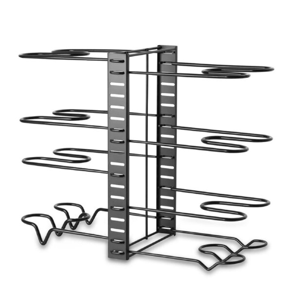 P&P 8 Tier Dual Sided Pan Rack Pot Pan Organizer Adjustable Pot Organizer