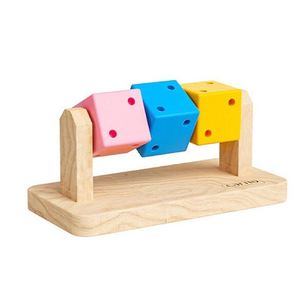 P&P Wooden Hamster Chew Cube Interactive Toy For Small Pets Relieves Boredom Durable