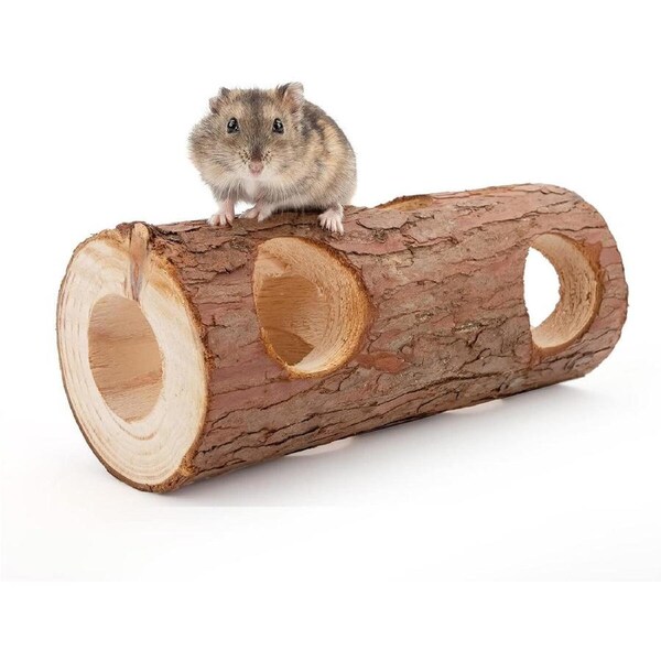 P&P Solid Wood Hamster Pipe Rabbit Chew Toy Tree Cylinder Cross Border Pet Supplies
