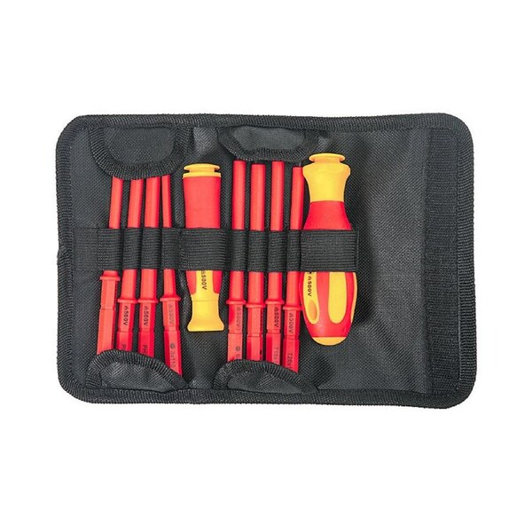 P&P 10Pcs Insulated Screwdriver Set Electrician Tools Multifunction Home Repair Kit