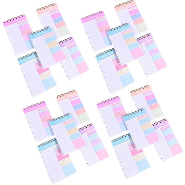 P&P 20Pcs A5 Spiral Weekly Planner Time Management Notebook Schedule Organiser Book