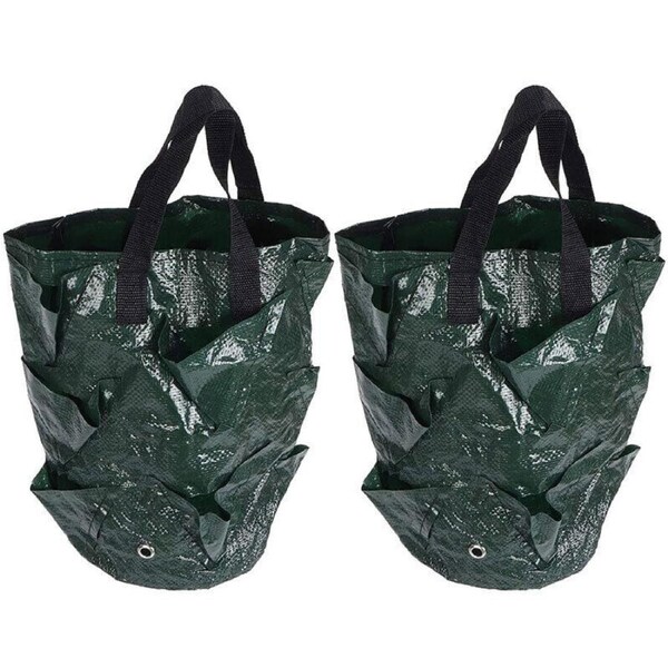 P&P 3 Gallon Garden Planting Grow Bag Hanging Flower Pouch Strawberry Planter Bags