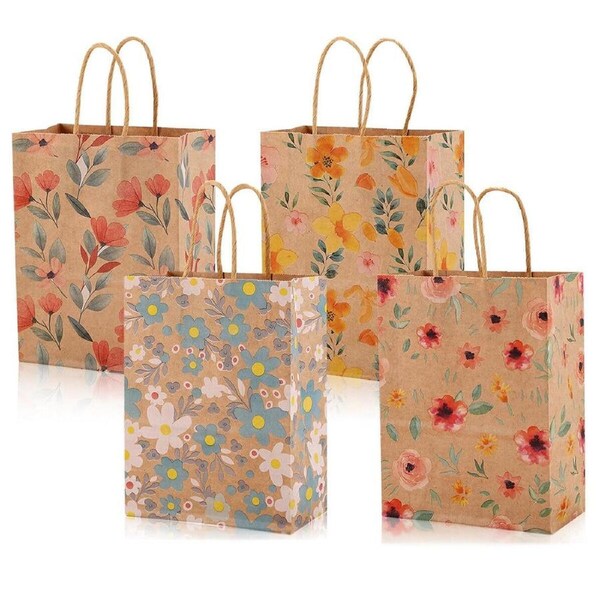 P&P 32Pcs Printed Party Paper Bags Gift Tote Bags For Shopping Packaging And Favors
