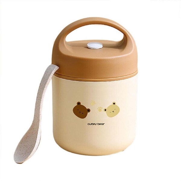 P&P Bear Soup Container 460Ml Insulated Food Box Portable Lunch Storage Forbreakfast