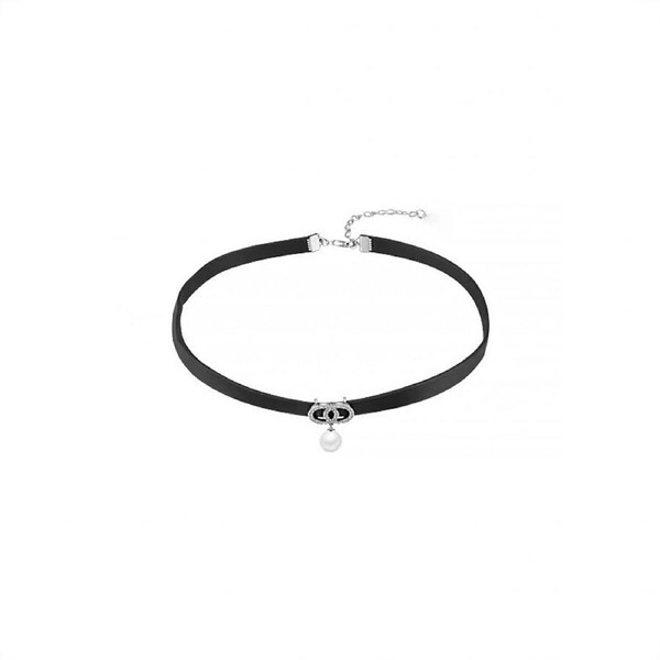 P&P Black Leather Choker Pendant Necklace Fashion Collarbone Chain Jewelry Women