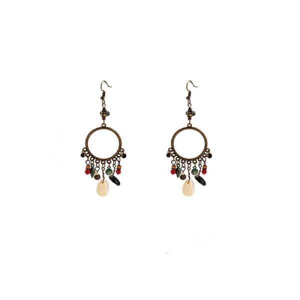 P&P Bohemian Geometric Dreamcatcher Tassel Earrings Stylish Women'S Fashion Jewelry