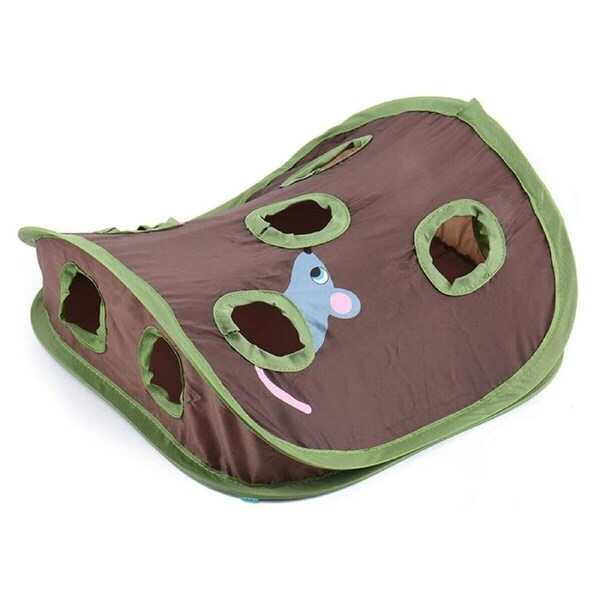 P&P Collapsible Cat Tunnel Bed With Hanging Mousetoy Kitten Playhouse Scratching Pad