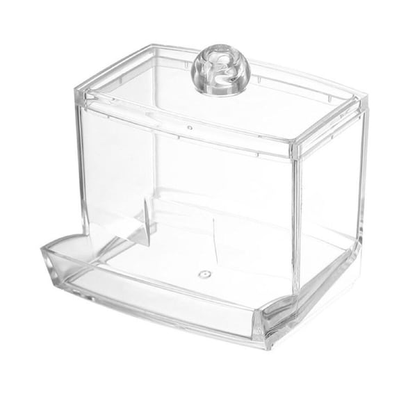 P&P Clear Acrylic Cotton Swab Storage Makeup Organiser Case Cosmetic Holder Box Au