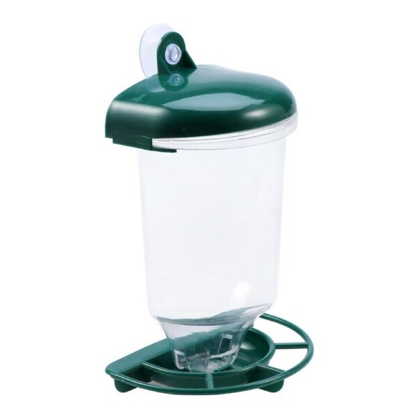 P&P Clear Plastic Automatic Bird Feeder Suspended Suction Cup Feeder With Cover Au